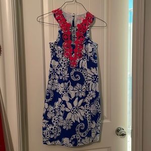 Size zero blue and pink Lilly Pulitzer shift dress, EUC